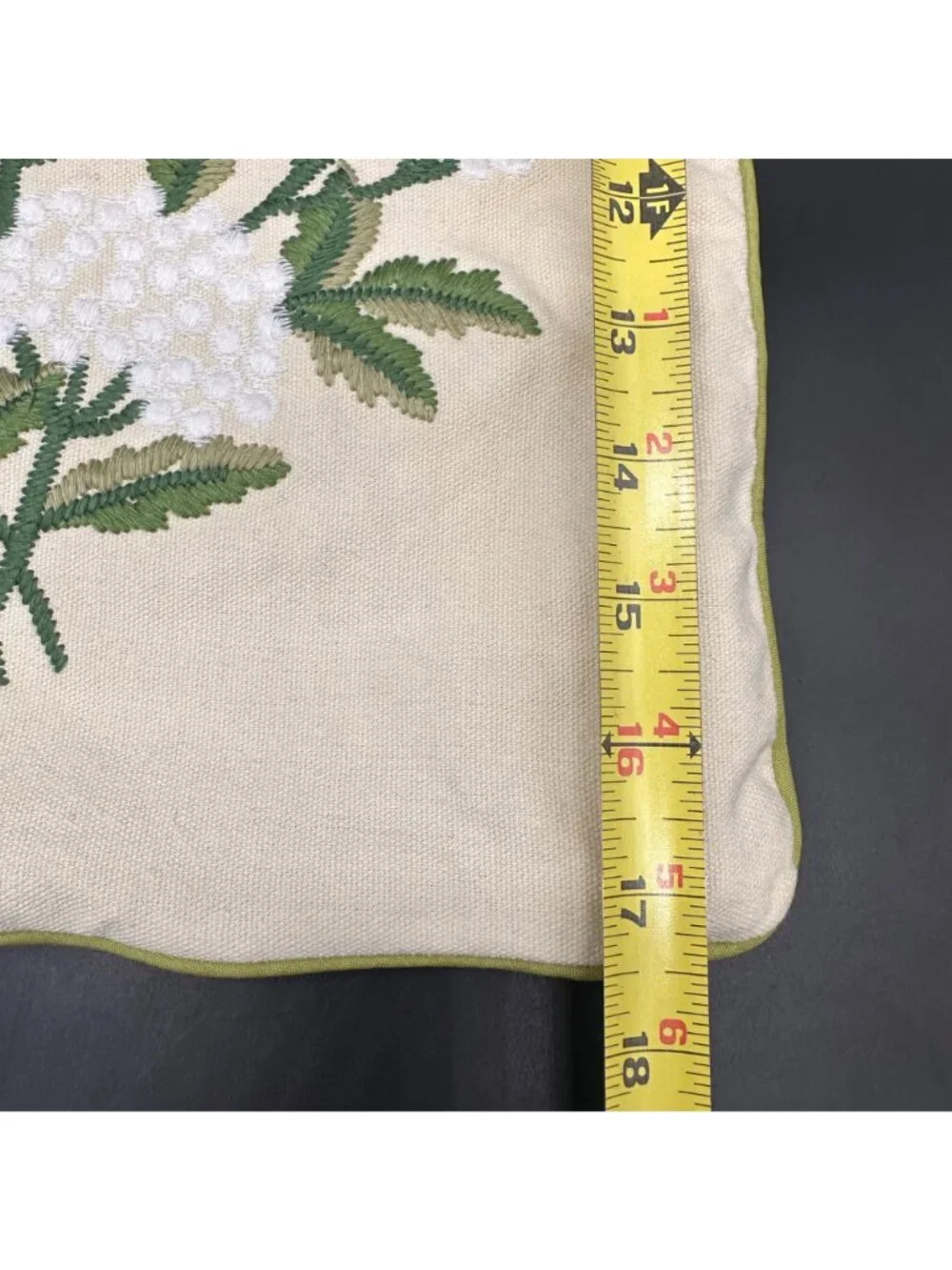 Floral Pillow Cover Embroidered Wildflowers Zipper Cream Green Pink Blue Flowers